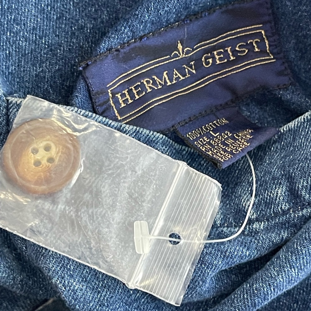 Vintage Herman Geist 90’s  Reversible Barn Coat Denim-Plaid Corduroy Size L - Picture 9 of 12